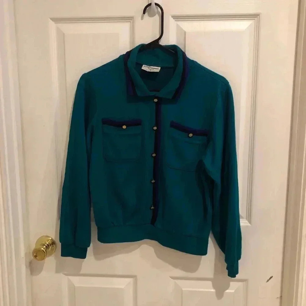 Alfred dunner// green trimmed in black/sz pm